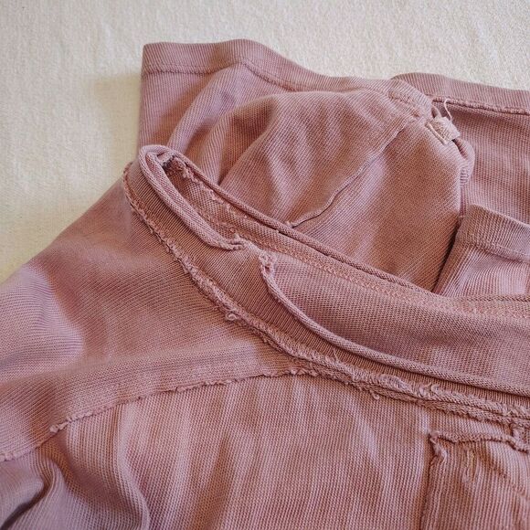 Free People Blossom Tee Mauve Pink Puff Sleeve Oversized Cotton Cottage Boho S - Picture 12 of 12